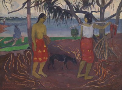 Bajo el Pandanus (I Raro te Oviri) de Paul Gauguin
