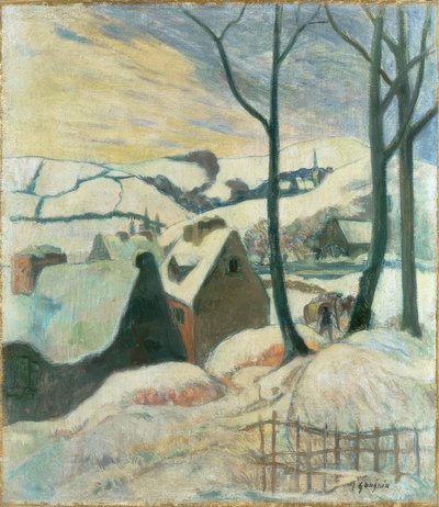 Pueblo bajo la nieve de Paul Gauguin