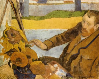 Vincent van Gogh pintando girasoles de Paul Gauguin