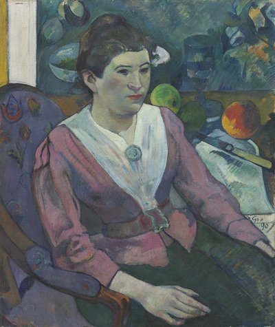 Mujer Frente a una Naturaleza Muerta de Cézanne de Paul Gauguin