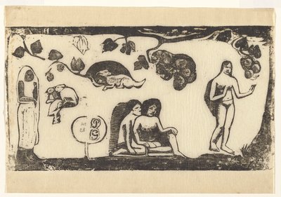 Mujeres, animales y follaje de Paul Gauguin