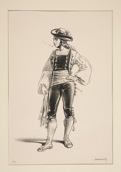 ALGUACIL. Sombrero de fieltro adornado con terciopelo. de Paul Gavarni
