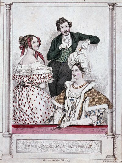 Un albergue con bufones, v.1835 - por Gavarni de Paul Gavarni