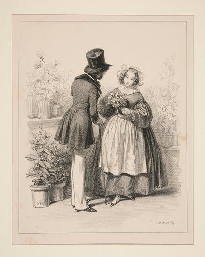 BOUQUETIÉRE. de Paul Gavarni