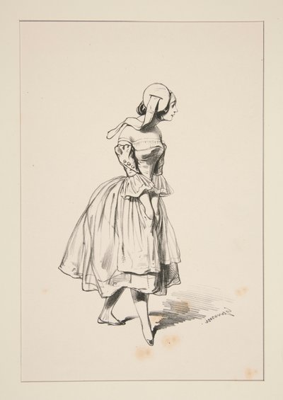 CAPERUCITA ROJA. Capucha de lana o terciopelo. de Paul Gavarni