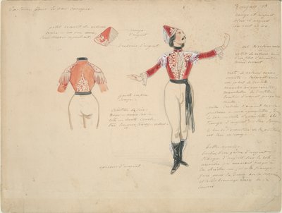 Estudio de vestuario para hombre gitano en de Paul Gavarni