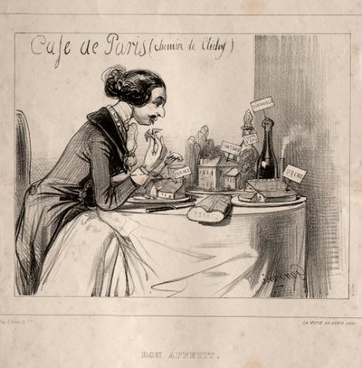 Croquis Fantastique: Buen apetito, 1839 de Paul Gavarni
