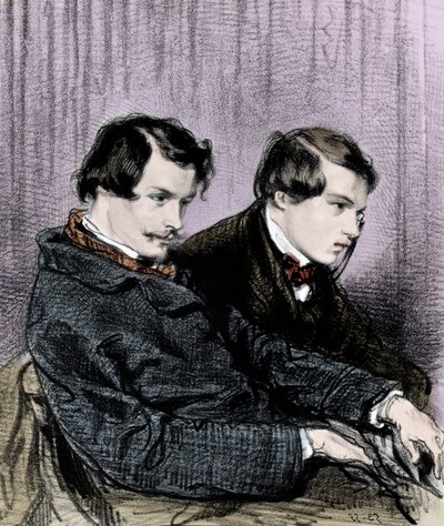 Hermanos Goncourt - Edmond de Goncourt (1822-1886) y Jules de Goncourt (1830-1870) en un palco del teatro de Paul Gavarni