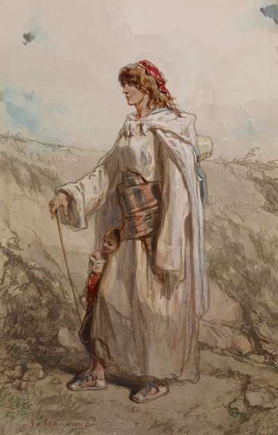 Gitana y niño de Paul Gavarni