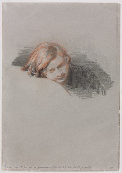 Cabeza de un joven Estudio para LOiseau de passage, 1853 de Paul Gavarni