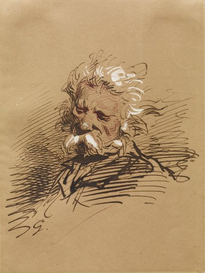 Cabeza de un anciano, c.1857 de Paul Gavarni