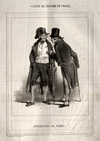 Historia del Traje en Francia: Burgués de París de Paul Gavarni