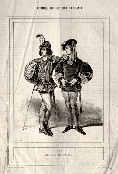 Historia del traje en Francia: Jueces diseurs de Paul Gavarni