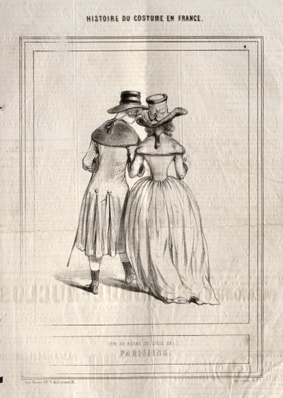 Historia del traje en Francia: Parisinos, 1843 de Paul Gavarni
