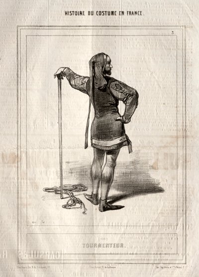 Historia del Traje en Francia: Tourmenteur, 1843 de Paul Gavarni