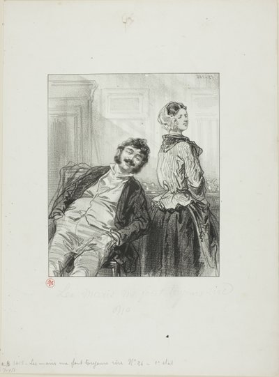 Los maridos siempre me hacen reír: Vamos, Mme. Rabat-joie, cállese. de Paul Gavarni