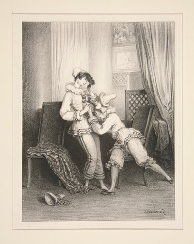 LA PREMIERE FAVEUR. - EL PRIMER FAVOR. de Paul Gavarni
