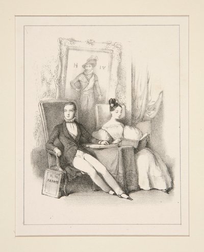 El hermano y la hermana / Praga (Henri, conde de Chambord y duquesa de Parma cuando eran niños) de Paul Gavarni