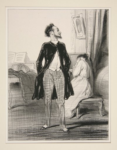 El marido cantante. de Paul Gavarni