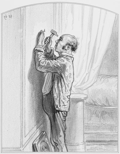 El retrato de la Prima Donna, Placa 4 de Les Toquades, 1858 de Paul Gavarni