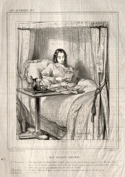 Las actrices: Al pequeño despertar..., 1843 de Paul Gavarni