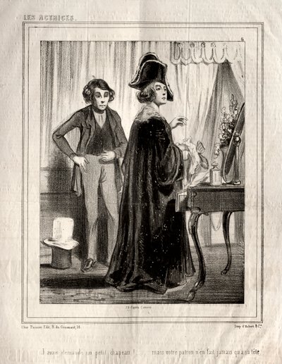 Las Actrices: ¡Había pedido un pequeño sombrero!, 1843 de Paul Gavarni