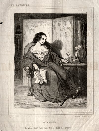 Las actrices: El estudio, 1843 de Paul Gavarni