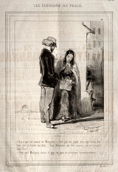 Los Estudiantes de París de Paul Gavarni