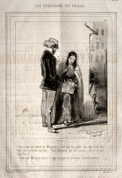 Los Estudiantes de París, 1842 de Paul Gavarni