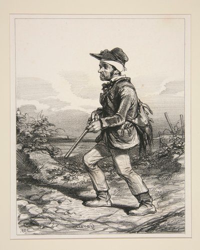 Sr. Gontard, / (de Clos-Gorju), / Gran propietario, votante elegible, / a la caza de l de Paul Gavarni