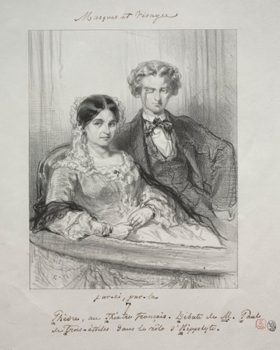 Masques et visages: Paric, par-la: Phèdre au Théâtre-Français..., 1857-1858 de Paul Gavarni