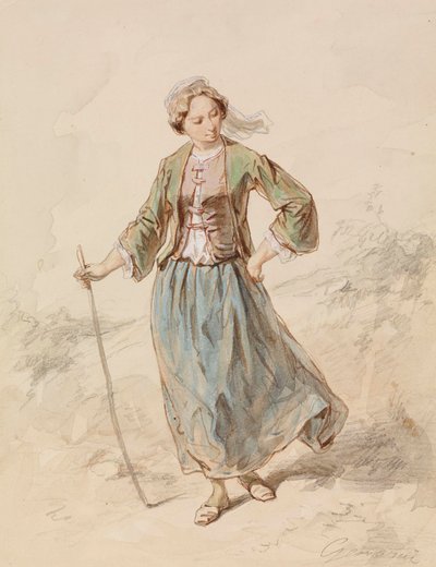 Joven campesina de Paul Gavarni