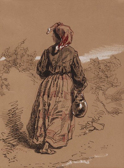 Campesina con jarra de Paul Gavarni