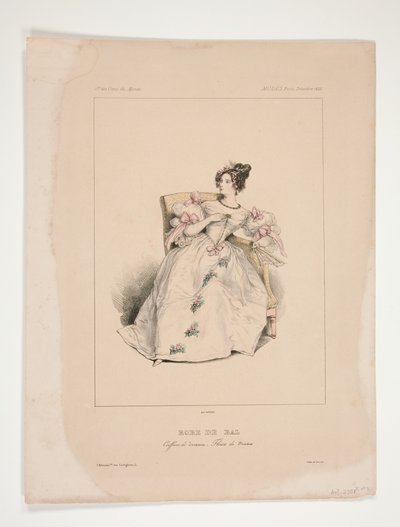Vestido de baile. Peinado Jouenne, flores de Nattier. de Paul Gavarni