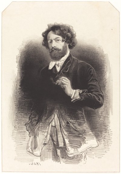 Autorretrato con un cigarrillo de Paul Gavarni