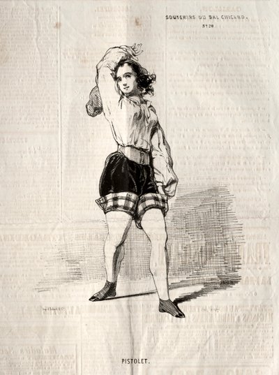 Souvenirs del Bal Chicard: Pistolet, 1843 de Paul Gavarni