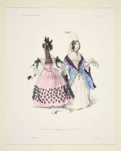 TRAVESTISSEMENS ORIGINALES (sic) para los bailes de 1834. 5 y 6. de Paul Gavarni