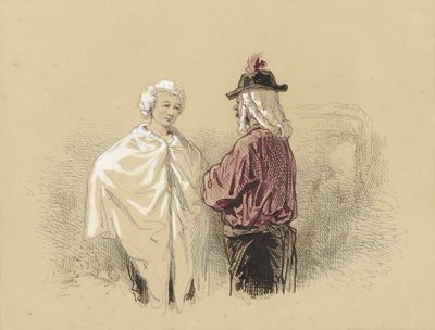 dos hombres hablando de Paul Gavarni