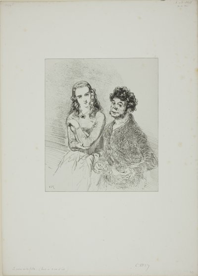Sin título (Padre e hija) de Paul Gavarni