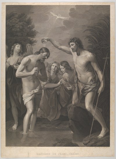El bautismo de Cristo, San Juan Bautista a la derecha y Cristo a la izquierda de Paul Gleditsch