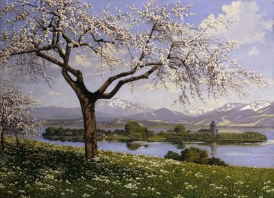 Un paisaje lacustre bávaro en primavera de Paul Graf