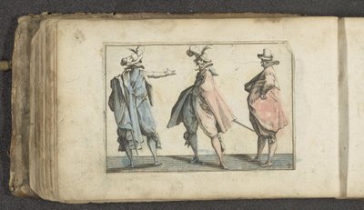 Tres actores con abrigos largos Un folleto de Newes Reiss para los jóvenes (título de la serie) de Paul Göttich