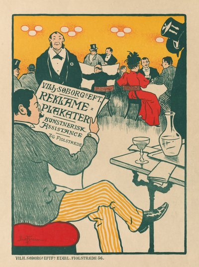 Maestros del Cartel: Cartel para Exposición de Carteles Artísticos de Wilhelm Söborg de Paul Gustav Fischer (Danish