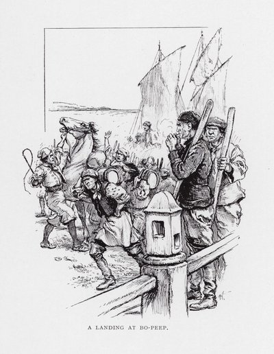 Aterrizaje en Bo-Peep (litografía) de Paul Hardy