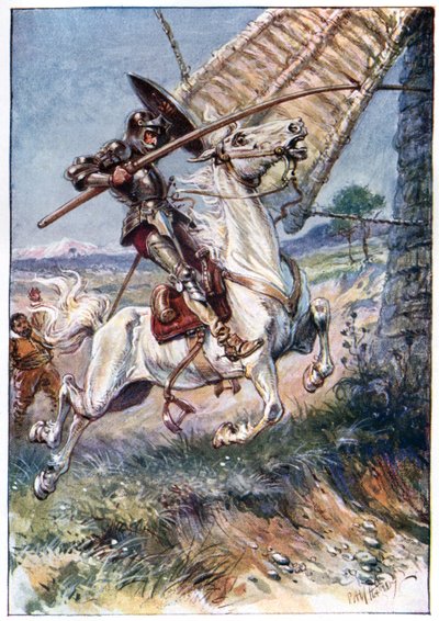 Y corriendo su lanza en la vela, ilustración de 