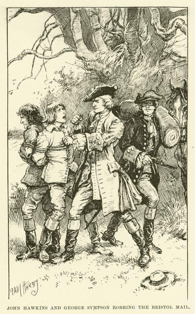John Hawkins y George Sympson Robando el Correo de Bristol de Paul Hardy