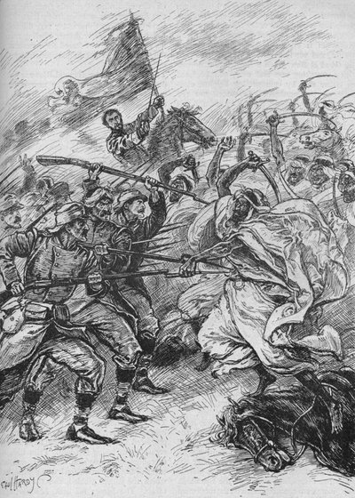 Moros y españoles mezclados inextricablemente, 1902 de Paul Hardy