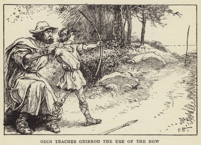 Odin enseña a Geirrod el Uso del Arco de Paul Hardy