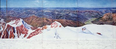 Vista panorámica de la cumbre del Pelvoux en el Macizo de los Ecrins, Alpes franceses de Paul Helbronner