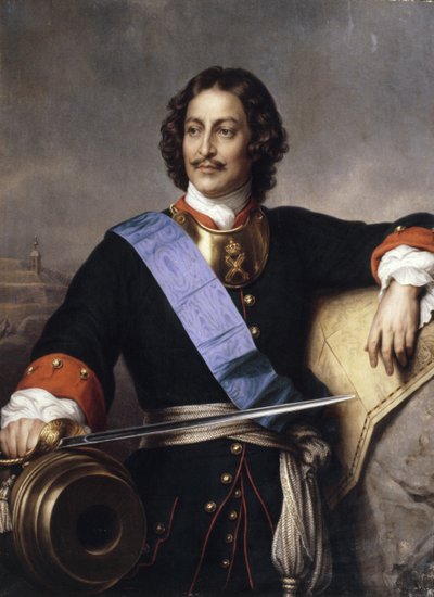 Retrato del Emperador Pedro I el Grande 1672-1725 de Paul Delaroche